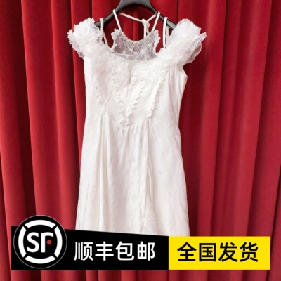 LeFame拉飞姆正品2024夏提花缎面连衣裙LF24X00SO307——2695