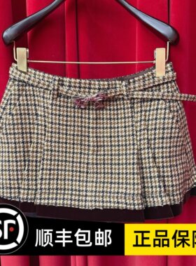 Le fame拉飞姆国内专柜代购 25 冬复古格纹裙裤 LF25D31SS069