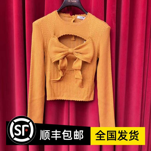 Le fame拉飞姆国内专柜代购 25 秋蝴蝶结针织上衣LF25Q51ZB289