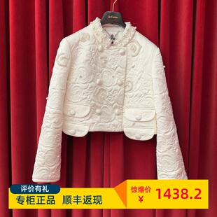 Le fame拉飞姆国内专柜代购 24 冬花卉刺绣羽绒服 LF24D21DC094