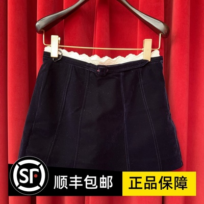 Le fame拉飞姆国内专柜代购 24 冬宫廷风丝绒短半裙 LF24D21SS239