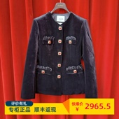 fame拉飞姆国内专柜代购 24秋宫廷风丝绒宽肩外套LF24Q00SC064