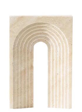 现代简约彷石灰华几何造型树脂饰品样板房书房家居软装桌面家居饰