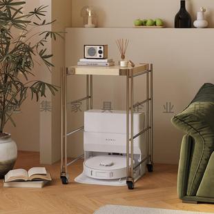 扫地机器人置物架可移动展示架云鲸上方基站柜下空式猫砂盆收纳层