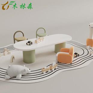 现代架空层娱乐区儿童桌椅组合样品屋展示中心部游乐园创意手工绘