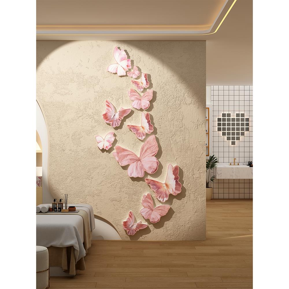 网红打卡拍照区布置美容院甲店背景墙面装饰画高级感氛围形象服装