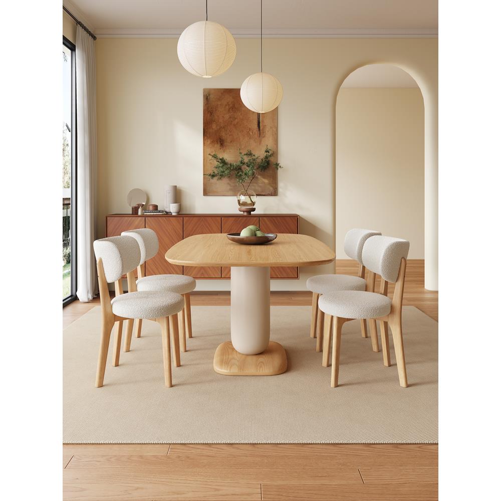 白蜡木原木风实木餐桌椅家用长方形日式吃饭桌子客厅小户型饭桌子