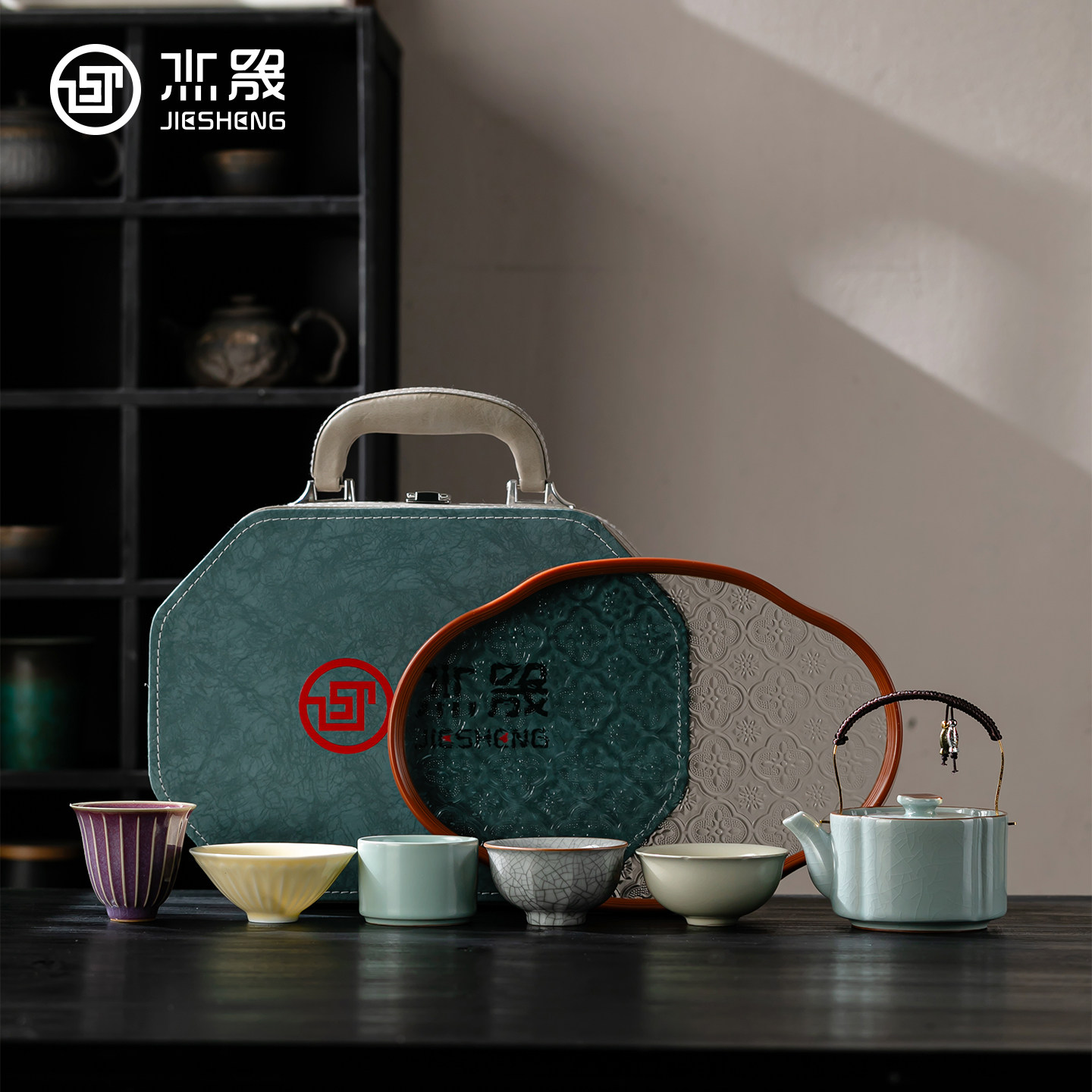 杰晟故宫文创五大名窑茶具礼盒图片