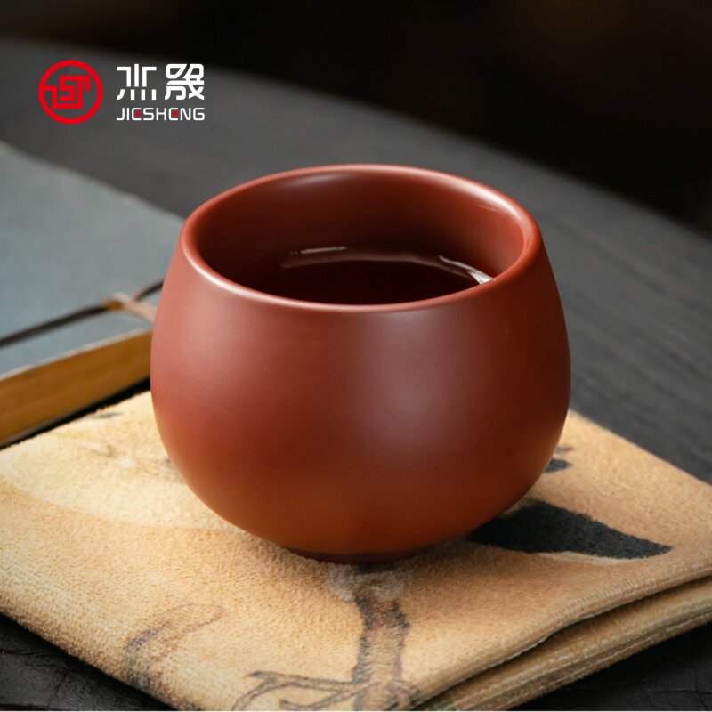 杰晟紫砂杯功夫茶杯单杯茶具原矿大红袍品茗朱泥茶盏杯子客杯手工图片