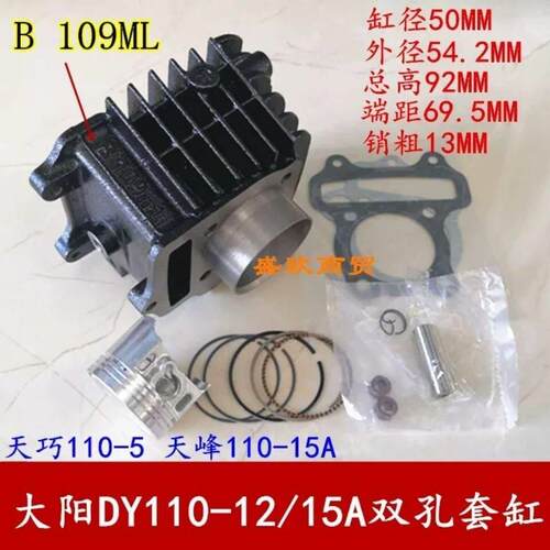 大阳机车配件DY110-12-12M天巧110-5天峰-15A套缸气缸体活塞环