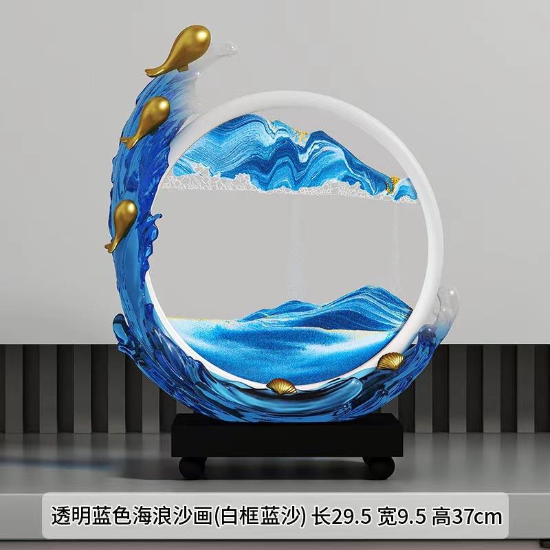 现代创意3D流沙画摆件沙漏解压玄关书房客厅酒柜电视柜家居装饰品图片