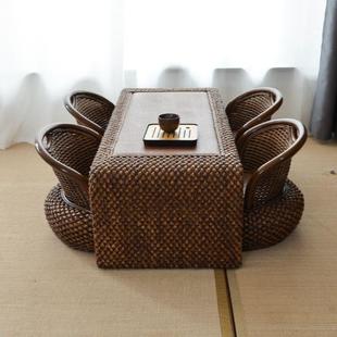 小桌禅矮藤意喝茶子无品牌 编榻榻米茶几家用阳台飘窗桌简约日式