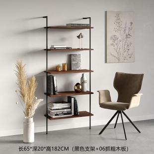 饰架多层收纳架简约家用展示架 北欧铁艺书架落地置物架客厅实木装