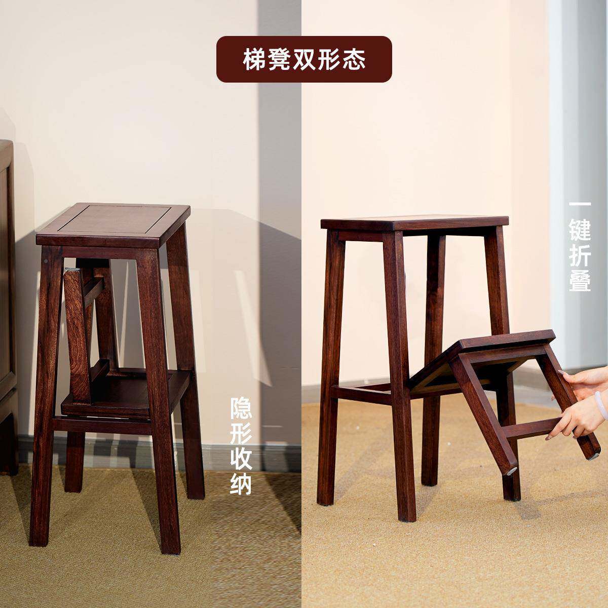 全实木凳子家用凳折叠凳梯子两能用登高楼梯置物架GML功台多阶椅