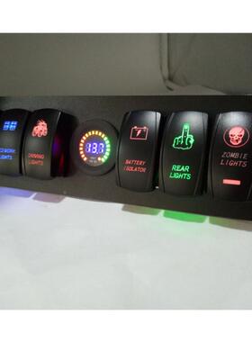 MXZ汽组车船舶车载65Pi表n双灯M船形开关面板+彩屏电压Q