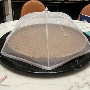 家用商用圆形餐桌罩防苍蝇网罩盖菜罩可折叠圆桌防尘网罩食物饭罩