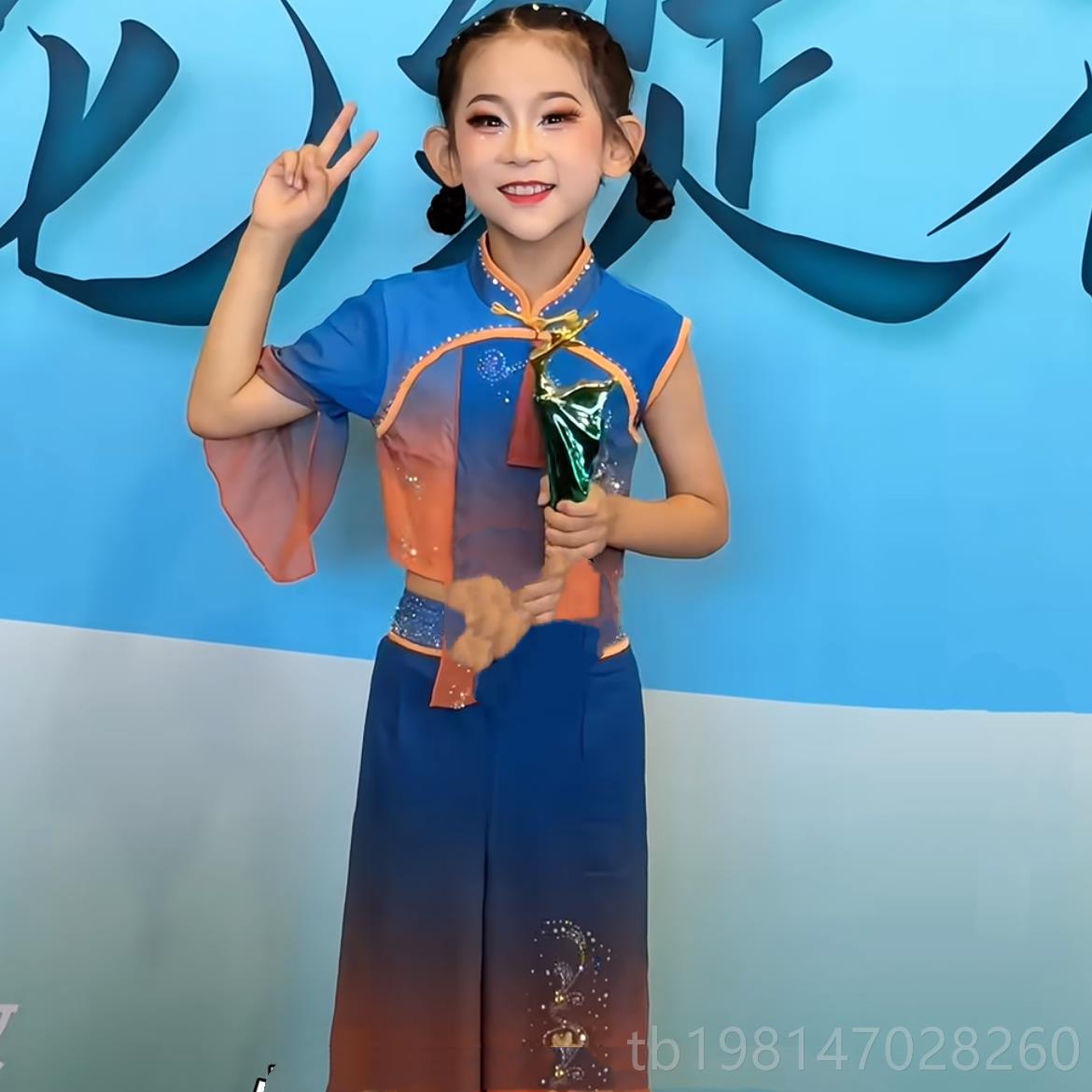 正品古典舞儿童幼园小算盘舞蹈诀演出服珠算口民族舞傣族舞儿中国