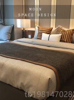 正品oon间慕空间橙色代系床品床上用品软装四件套现简约样板房8件