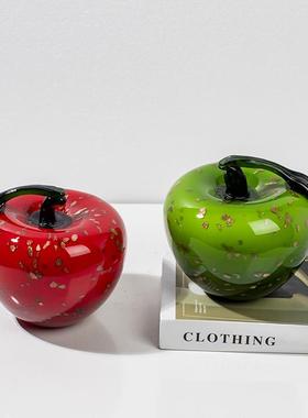 现代简约轻奢琉璃苹果摆件酒柜装饰柜博古架平平安安工艺品摆设