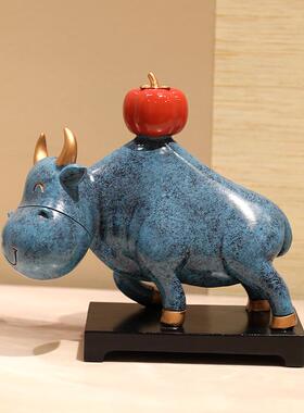 牛市牛摆件装饰品艺术酒柜桌面客厅办公室开业礼物茶桌家居工艺品