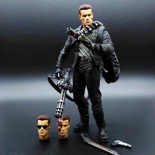 T2终结者手办未来战士6 T800 T1000 阿诺可动人偶玩具模型7寸骨架