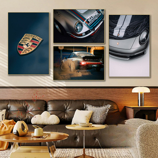 保时捷911装饰画汽车主题超跑海报挂画俱乐部车模carrera摄影壁画