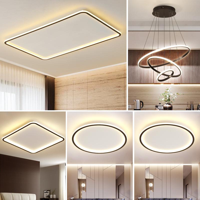 新款铝材客厅灯北欧卧室灯个性超薄led吸顶灯简约现代长方形灯具