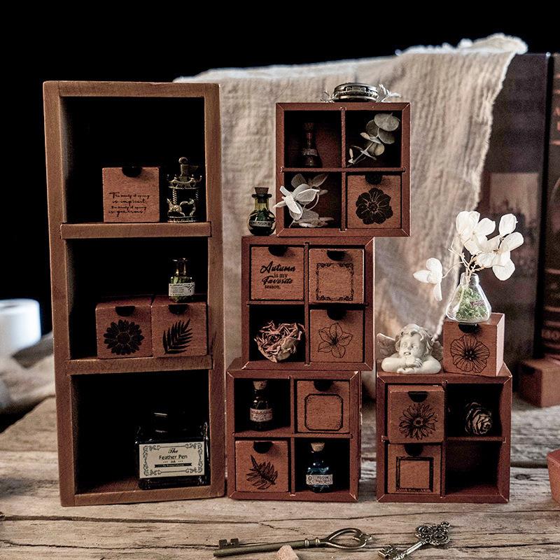 美好的一天边框组合印章 四季抽屉系列复古DIY素材装饰印画 4款