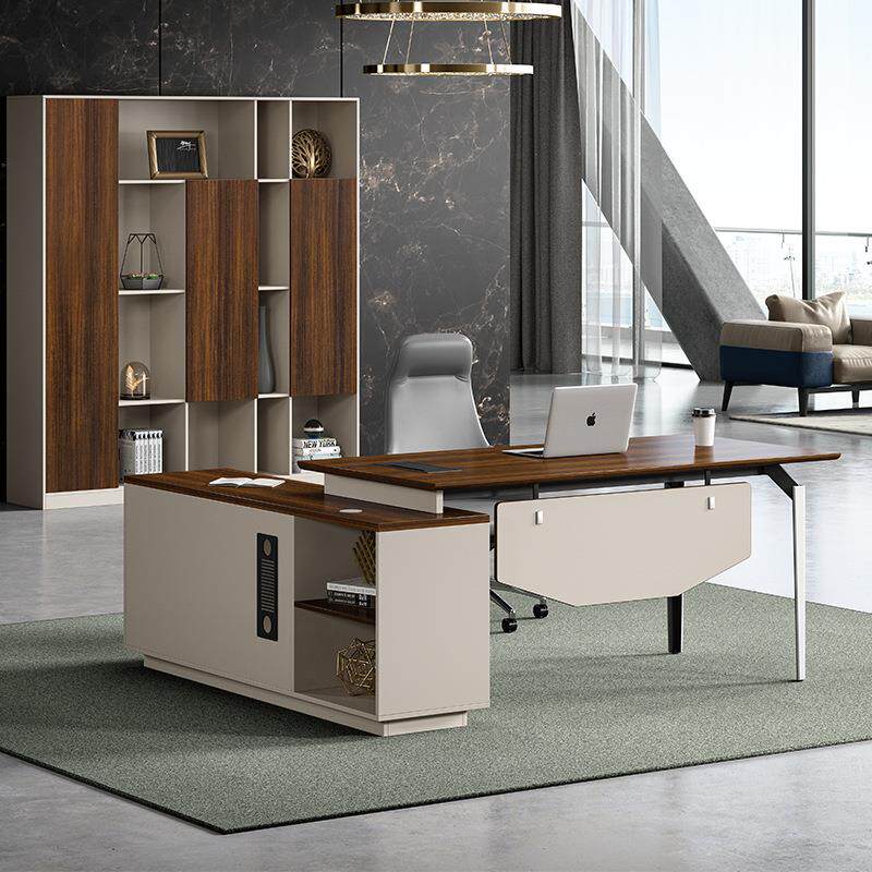 时尚简约老板办公桌 经理总裁单人板式大班台办公室大板桌