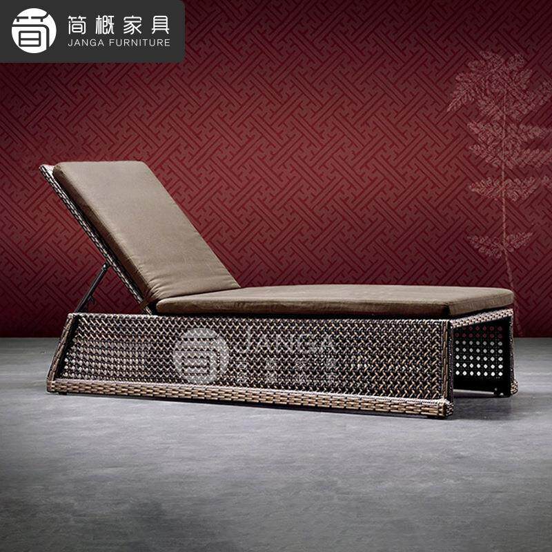 户外别墅露台泳池沙滩椅酒店民宿度假日光浴椅室外庭院花园沙发床