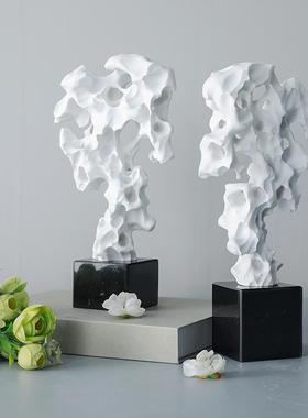 新中式太湖石假山雕塑摆件别墅电视柜玄关书柜抽象假山禅意装饰品