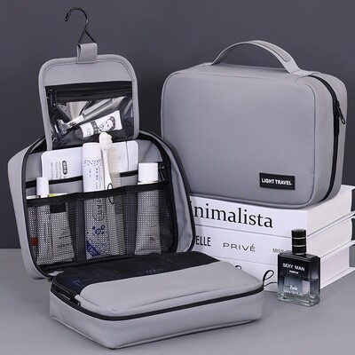 跨境新品三折叠干湿分离洗漱包出差旅行健身收纳整理袋防水化妆包