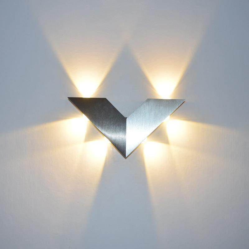 现代简约LED三角形壁灯 过道客厅卧室灯玄关书房儿童房壁灯创意灯