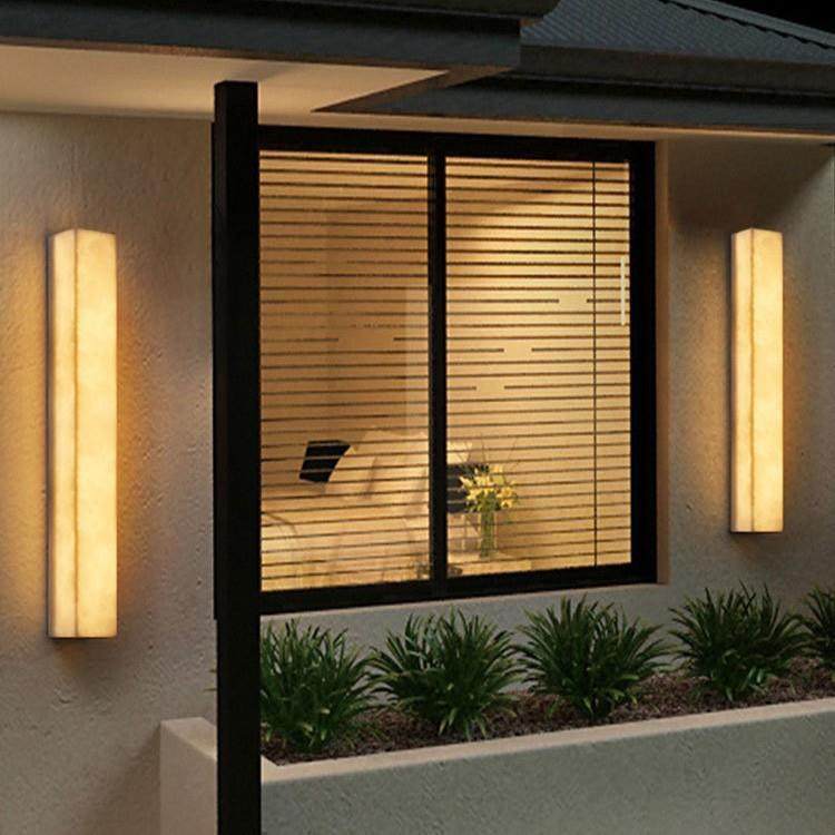 太阳能户外长条仿云石长条庭院灯别墅大门口墙壁灯室外洗墙灯现货