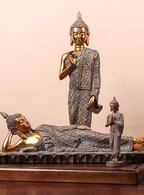 泰式风格装饰工艺品禅意泰国释迦牟尼佛像摆件酒店餐厅会所软装