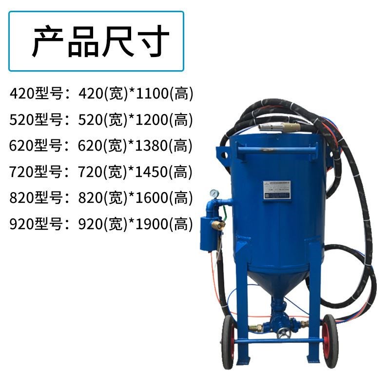 中旺开放式除锈喷砂机干湿两用移动喷砂机小型干喷水喷喷砂机
