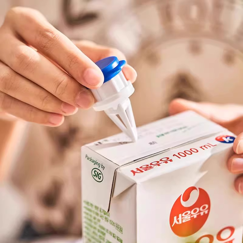 牛奶紙盒封口夾飲品導流器帶蓋