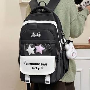 黑色书包女生小学生初中生女结实耐用高颜值大容量三到六年级肩包