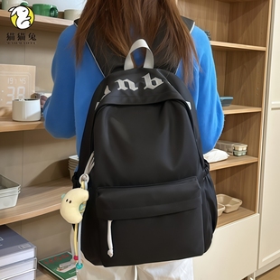 书包男生初中生大容量轻便结实耐用高质量黑色耐脏高颜值女双肩包