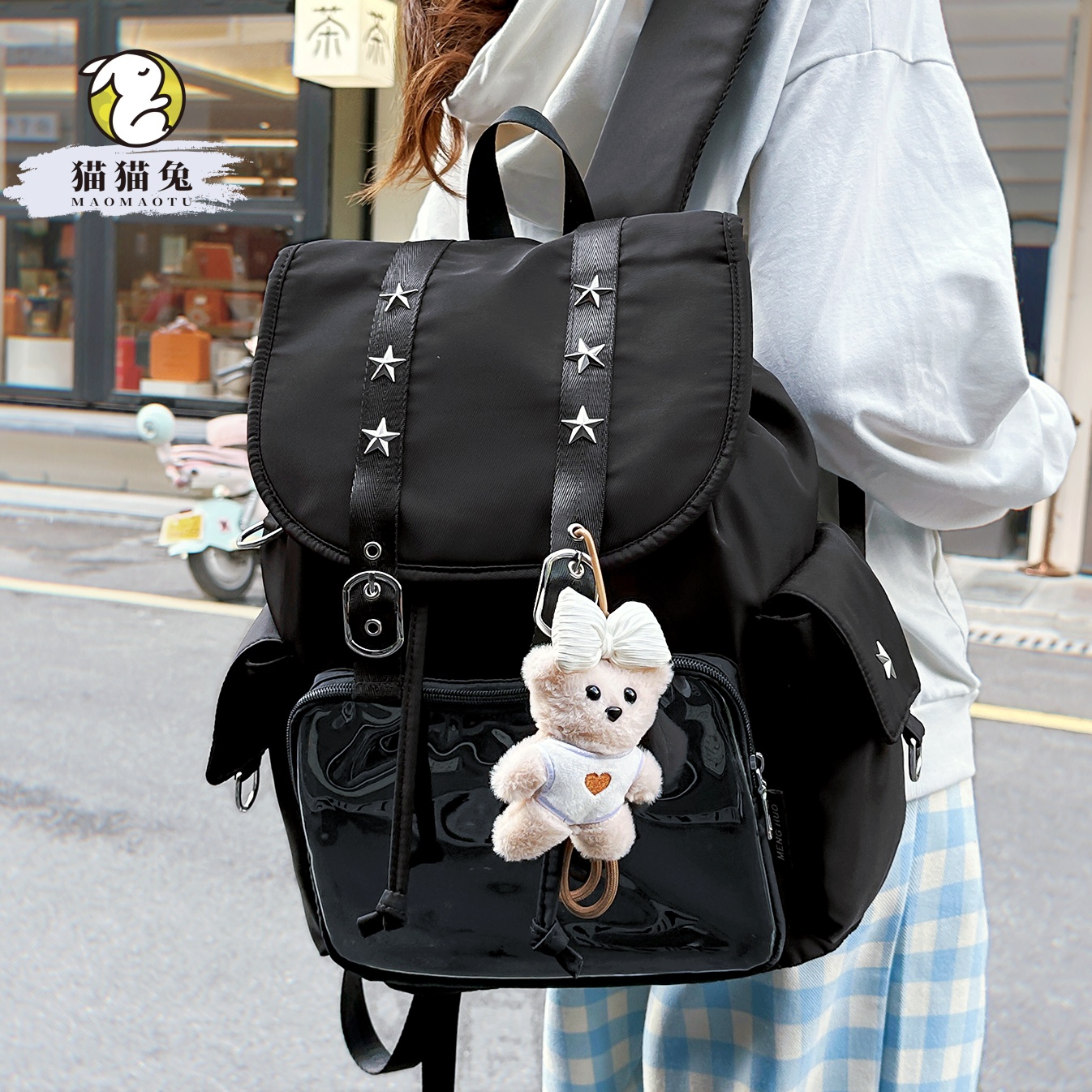 日常款迷彩风痛包书包女生双肩包