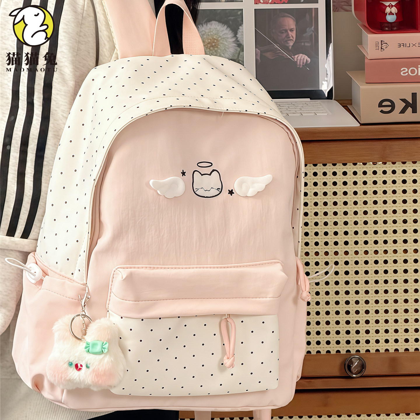 儿童书包幼儿园女孩高颜值ins风波点双肩包女小型轻便旅行背包女,箱包皮具/热销女包/男包,双肩背包,淘宝优惠券,粉丝福利购,淘宝优惠卷