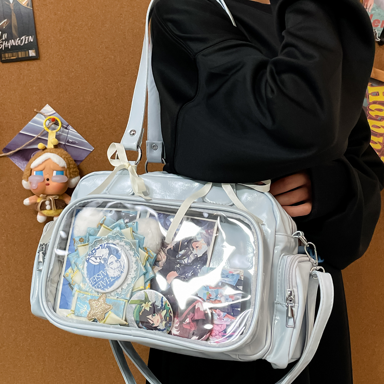 蓝色系日常款原创平价痛包