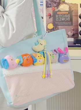 横版补习袋女生初中生薄荷绿色高颜值2025新款可爱大容量补课包女