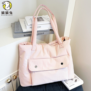 女士外出旅行包时尚大容量托特包潮流简约轻便小出行包休闲手提包