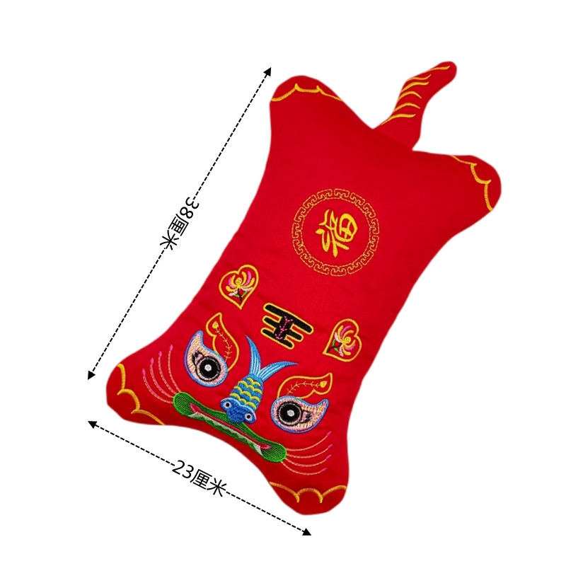 新生儿刺绣老虎枕套荞麦壳决明子虎头J枕宝宝满月蚕沙定型枕头