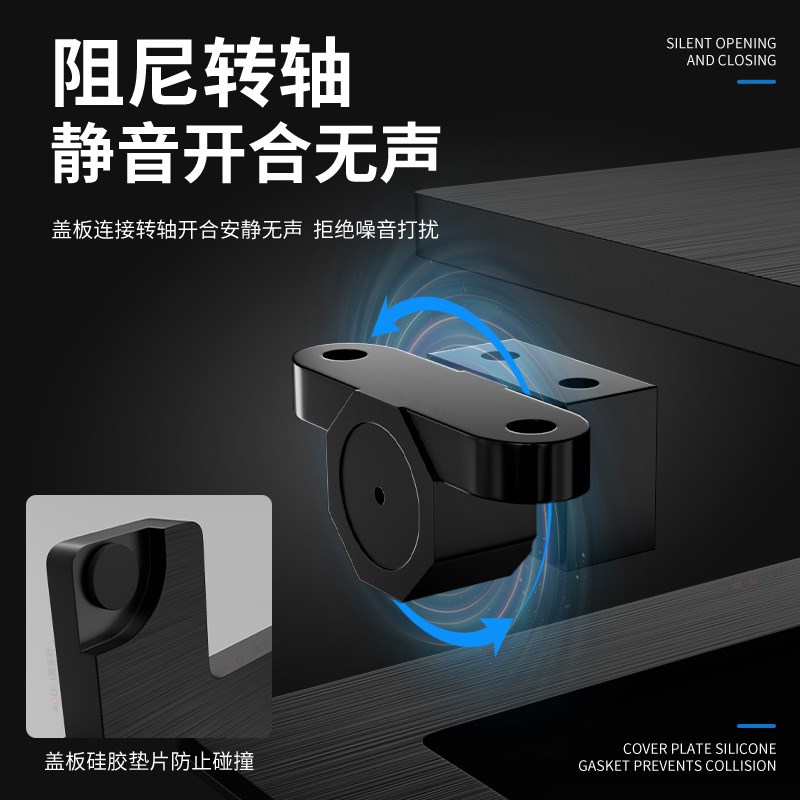 办公桌子长方形阻尼缓冲桌面装y饰走线盒电脑桌线孔盖电视柜穿线