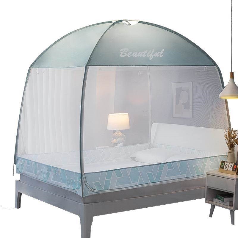 2025新款三开门1.8m蒙古包蚊帐加密加厚新型家用卧室免安装防尘顶