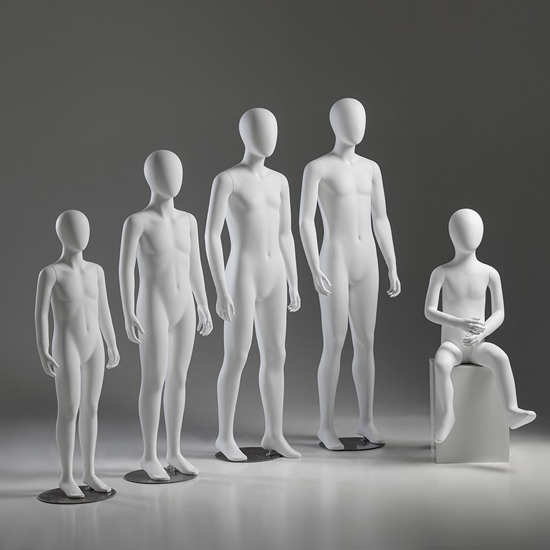 哑光儿童模特服装人偶坐模童装店橱窗道具女青少年大童展示架全身