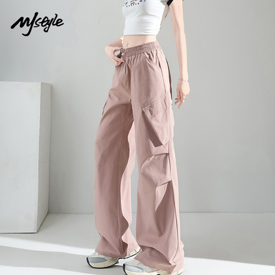 MJSTYLE美式工装裤高腰阔腿裤