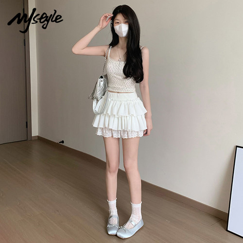 MJSTYLE白色减龄少女短裙夏薄款